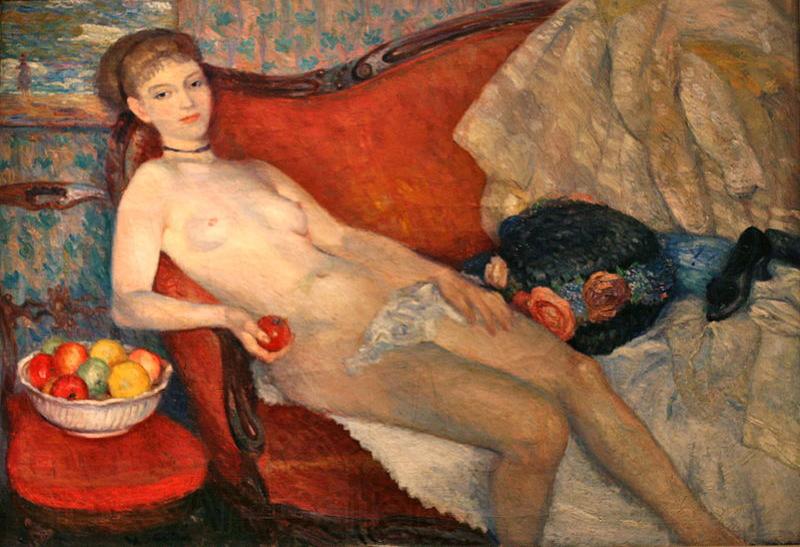 William Glackens Nude with Apple Spain oil painting art